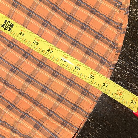 Columbia Size Large Men's Orange Stripe Vented  Button Down  Shirt - Picture 7 of 7